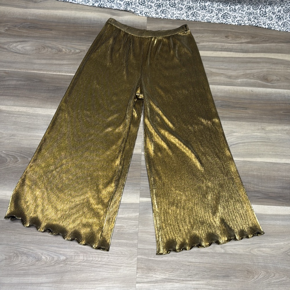 Vintage wide leg gold pants size 8